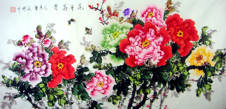 美琦老师四尺横幅牡丹