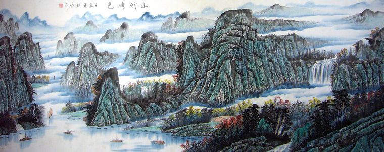 国画写意山水画